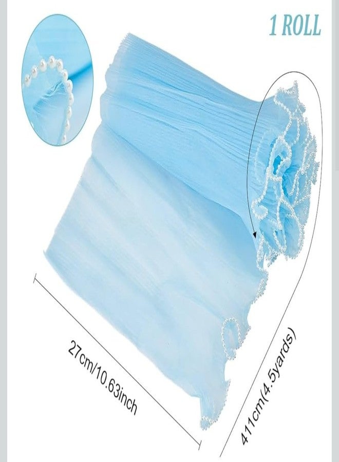 VRB Dec لفة شبكية زهرية من قطعتين (4 ياردات/قطعة) من VRB Dec، مثالية لتغليف الهدايا وباقات الزهور والأعمال اليدوية وتزيين المناسبات، وشبكة تغليف هدايا باقات الزهور للتزيين. (أزرق سماوي) - Image 2